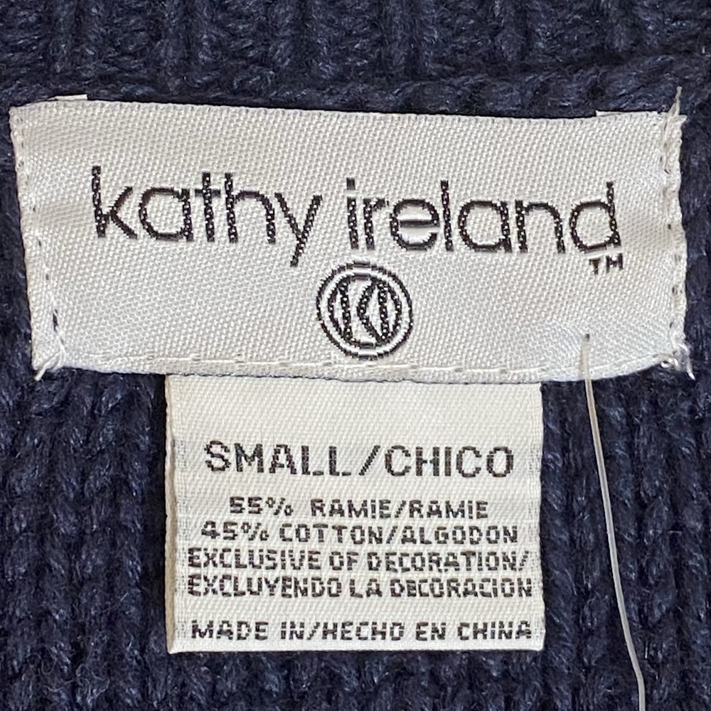 Kathy Ireland Cardigan Womens Small Blue Multi Floral Embroidered Granny Y2K 90s - Picture 12 of 16